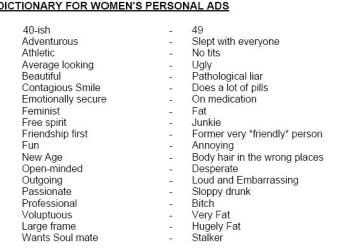 What Her Personal Ad Really Means